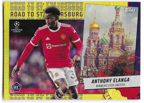 RSP-03 - Anthony Elanga (Manchester United) - ROAD TO ST. PETERSBURG (Gold Parallel 49/50) - Topps Flagship 2021/22 (Champions League)