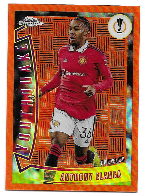 YQ-33 - Anthony Elanga (Manchester United) - YOUTHQUAKE ORANGE PARALLEL 14/25 - Topps Chrome UEFA Club Competitions 2022/23