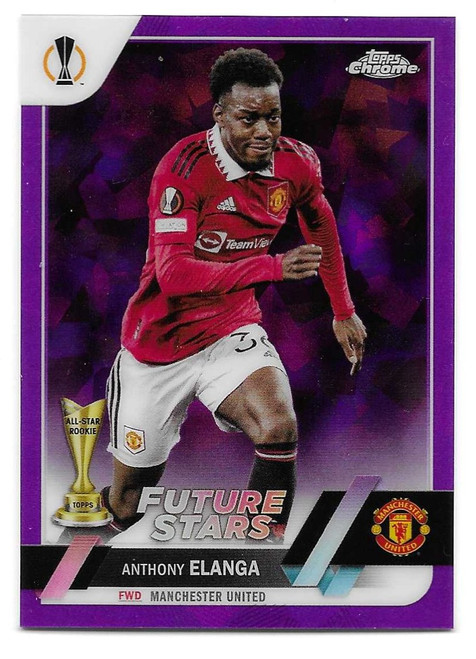 #169 Anthony Elanga (Manchester United) - PURPLE PARALLEL 10/15 - Topps UEFA Club Competitions Sapphire 2022/23