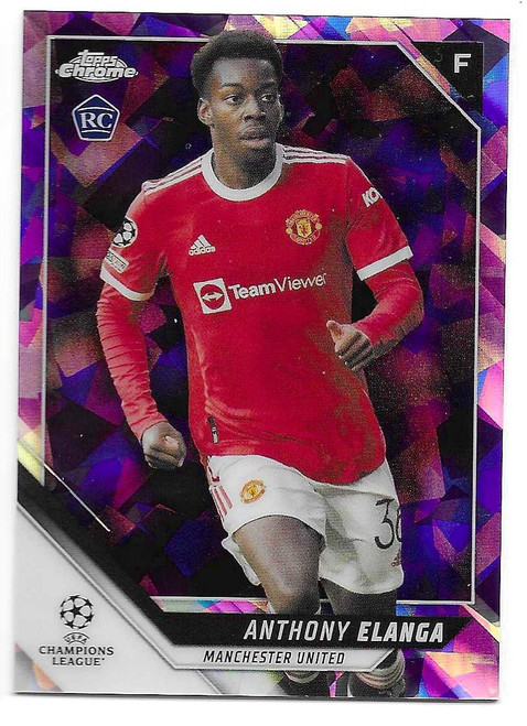 #140 Anthony Elanga (Manchester United) - PURPLE PARALLEL 03/25 - Topps Sapphire 2021/22 (Champions League)