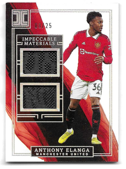 DM-AEL - Anthony Elanga (Manchester United) - DUAL MATERIALS - Silver Parallel 08/25 - Panini Impeccable Premier League 2022/23