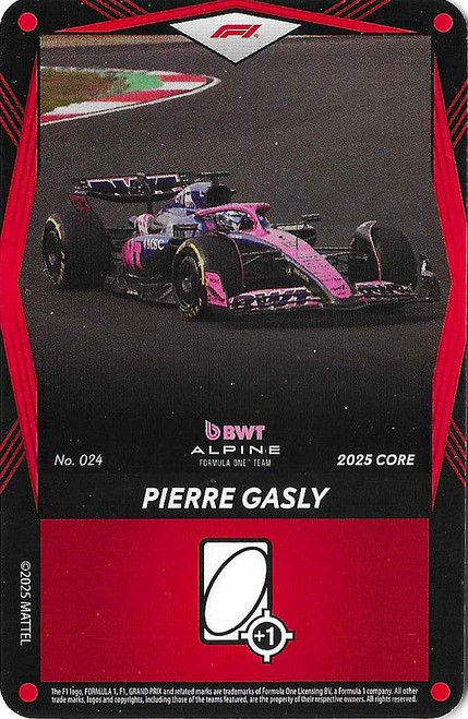 #024 Pierre Gasly (Alpine) - RED BASE - Mattel 2025 Core Edition UNO Elite F1/Formula 1