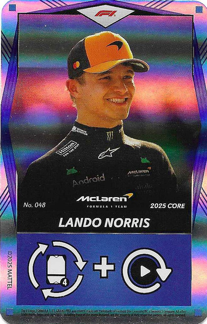 #048 Lando Norris (McLaren) - BLUE FOIL PARALLEL - Mattel 2025 Core Edition UNO Elite F1/Formula 1