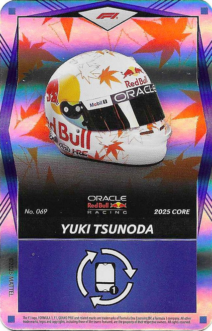 #069 Yuki Tsunoda (Red Bull) - BLUE FOIL PARALLEL - Mattel 2025 Core Edition UNO Elite F1/Formula 1