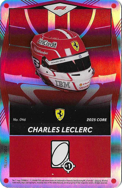 #046 Charles Leclerc (Ferrari) - RED FOIL PARALLEL - Mattel 2025 Core Edition UNO Elite F1/Formula 1