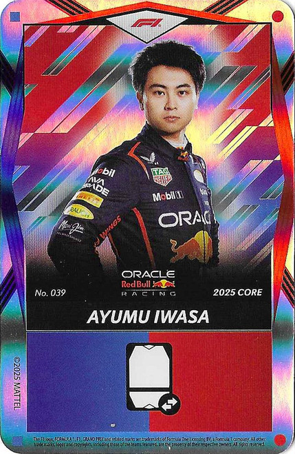 #039 Ayumu Iwasa (Red Bull) - BLUE & RED FOIL PARALLEL - Mattel 2025 Core Edition UNO Elite F1/Formula 1