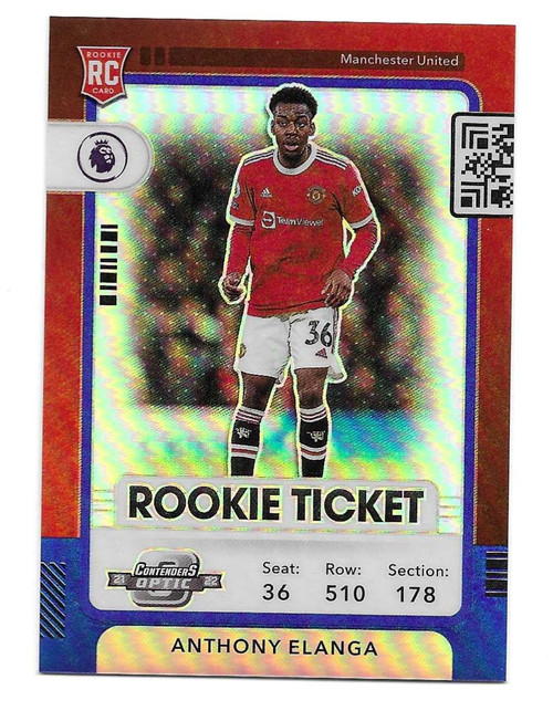 #298 Anthony Elanga (Manchester United) - BLUE PARALLEL 48/49 (Rookie Ticket) - Panini Chronicles Soccer 2021/22