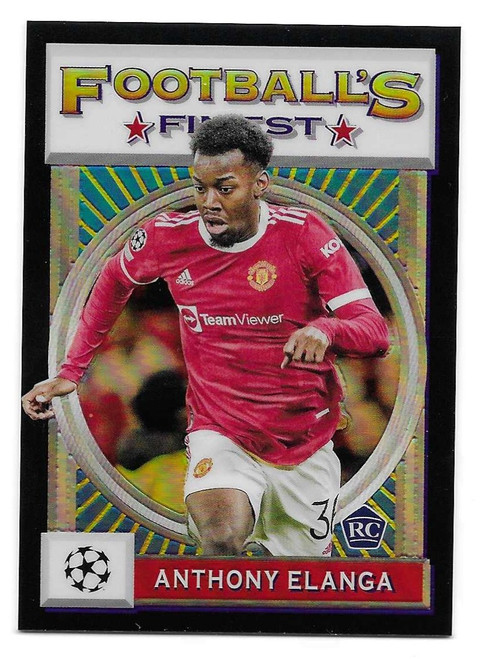#164 Anthony Elanga (Manchester United) - BLACK PARALLEL 03/25 - Topps Finest Flashbacks UEFA Champions League 2021/22