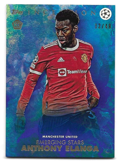 EMERGING STARS - Anthony Elanga (Manchester United) - BLUE PARALLEL 02/49 - Topps Inception UEFA Champions League 2021/22