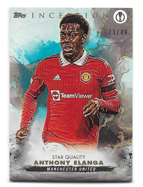 STAR QUALITY - Anthony Elanga (Manchester United) - BLUE PARALLEL 23/49 - Topps Inception UEFA Club Competitions 2022/23