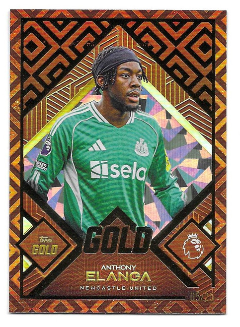 Anthony Elanga (Newcastle United) - ORANGE PARALLEL 05/25 - Topps Gold Premier League 2025/26