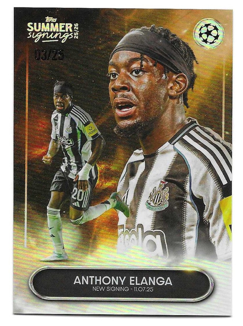 Anthony Elanga (Newcastle United) - ORANGE PARALLEL 03/25 - Topps Summer Signings UEFA Club Competitions 2025/26