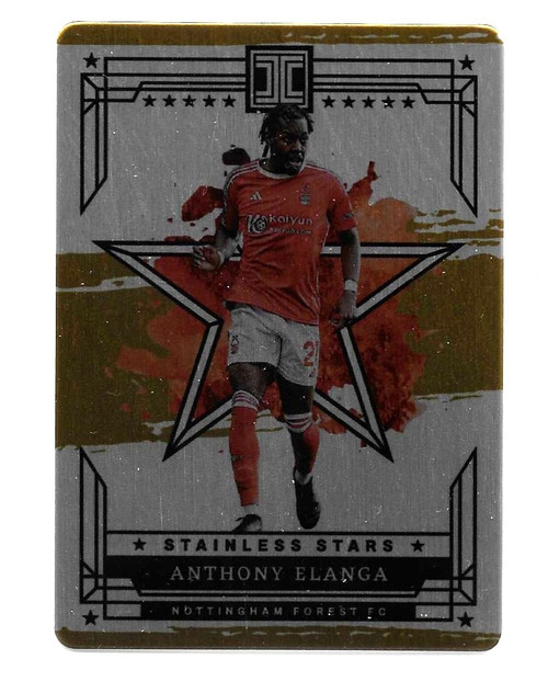 STAINLESS STARS - #11 Anthony Elanga (Nottingham Forest) - Gold Parallel 10/10 - Panini Impeccable Premier League 2023/24