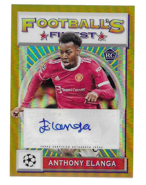 FA-AE - Anthony Elanga (Manchester United) - 1993 FOOTBALL'S FINEST AUTO (Gold Parallel 12/15) - Topps Finest Flashbacks UEFA Champions League 2021/22