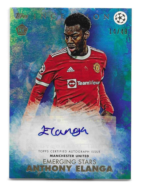 EMERGING STARS - Anthony Elanga (Manchester United) - AUTOGRAPH BLUE PARALLEL 14/49 - Topps Inception UEFA Champions League 2021/22