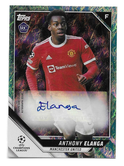 BA-AE - Anthony Elanga (Manchester United) - AUTOGRAPH 083/150 - Topps Jade Edition UEFA Champions League 2021/22