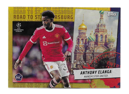 RSP-03 - Anthony Elanga (Manchester United) - ROAD TO ST. PETERSBURG (Orange Parallel 22/25) - Topps Flagship 2021/22 (Champions League)