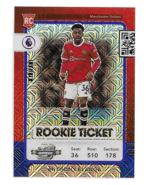 #298 Anthony Elanga (Manchester United) - BLUE MOJO PARALLEL 15/16 (Rookie Ticket) - Panini Chronicles Soccer 2021/22
