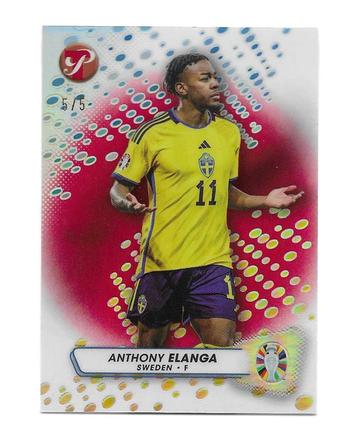 #77 Anthony Elanga (Sweden) - RED PARALLEL 5/5 - Topps Pristine Road to Euro 2024