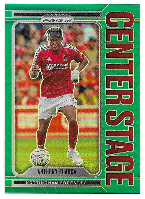 CENTER STAGE - #17 Anthony Elanga (Nottingham Forest) - GREEN PARALLEL 3/5 - Panini Prizm Premier League 2024/25