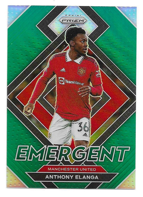 EMERGENT - #6 Anthony Elanga (Manchester United) - GREEN PARALLEL 1/5 - Panini Prizm Premier League 2022/23