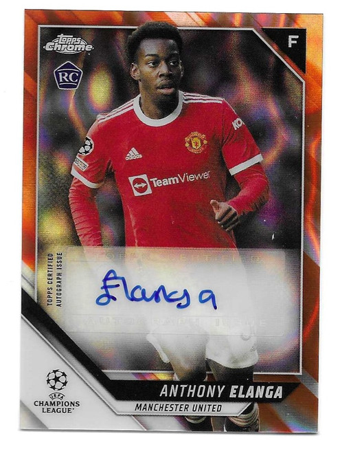 CA-AE - Anthony Elanga (Manchester United) - AUTOGRAPH CARD - ORANGE LAVA PARALLEL - Topps Chrome UEFA Champions League 2021/22