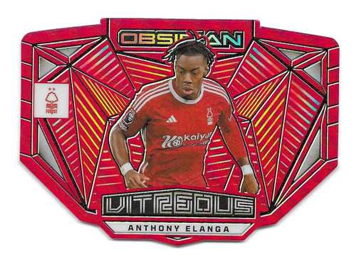 VITREOUS - #9 Anthony Elanga (Nottingham Forest) - RED FLOOD PARALLEL 08/10 - Panini Obsidian Soccer 2023/24