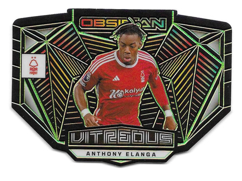 VITREOUS - #9 Anthony Elanga (Nottingham Forest) - GREEN PARALLEL 3/5 - Panini Obsidian Soccer 2023/24
