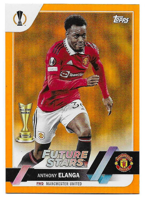 #169 Anthony Elanga (Manchester United) - ORANGE PARALLEL 21/25 - Topps UEFA Club Competitions Flagship 2022/23