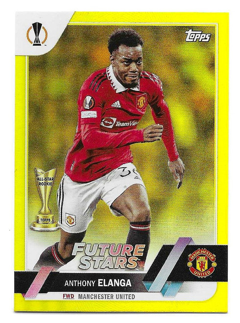 #169 Anthony Elanga (Manchester United) - YELLOW PARALLEL 007/299 - Topps UEFA Club Competitions Flagship 2022/23