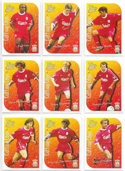 COMPLETE SET (Base & Cutting Edge Embossed) - Futera Liverpool 1999