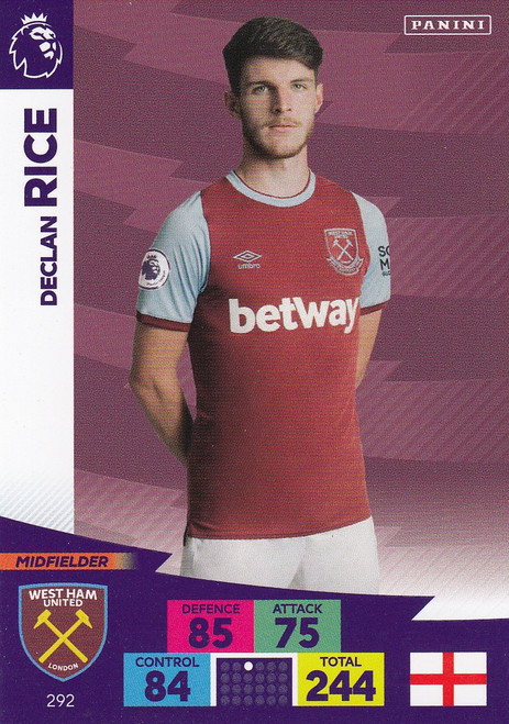 #292 Declan Rice (West Ham United) Adrenalyn XL Premier League 2020/21