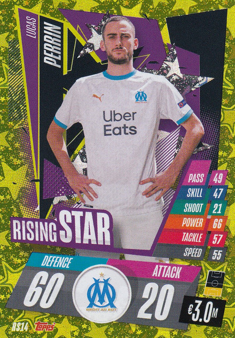 #RS14 Lucas Perrin (Olympique de Marseille) Match Attax Champions League 2020/21 RISING STAR