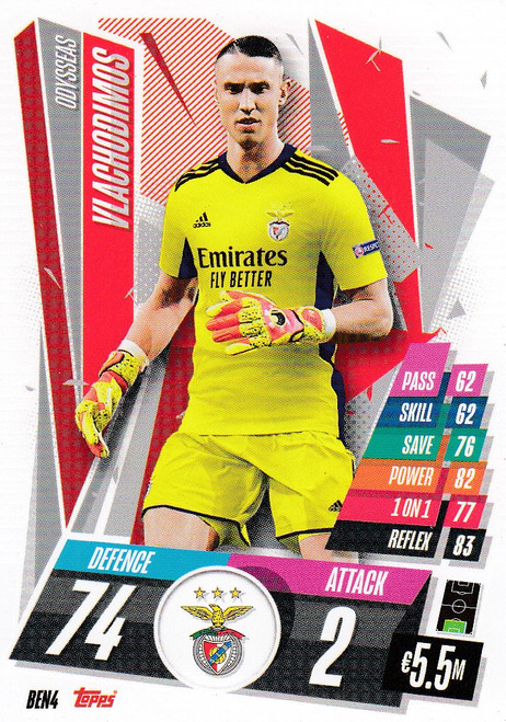 #BEN4 Odysseas Vlachodimos (SL Benfica) Match Attax Champions League 2020/21