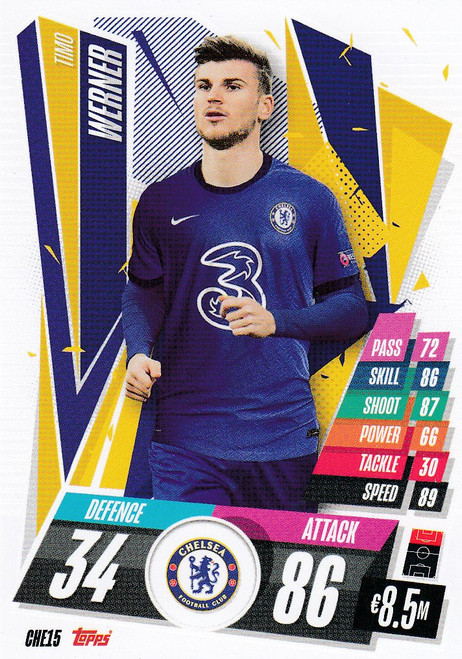 #CHE15 Timo Werner (Chelsea FC) Match Attax Champions League 2020/21