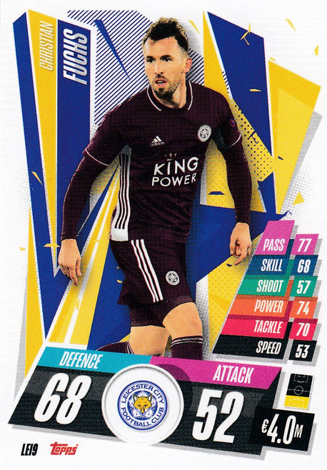 #LEI9 Christian Fuchs (Leicester City) Match Attax Champions League 2020/21