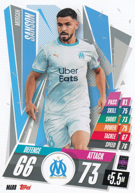 #MAR8 Morgan Sanson (Olympique de Marseille) Match Attax Champions League 2020/21