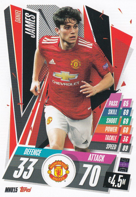 #MNU15 Daniel James (Manchester United) Match Attax Champions League 2020/21