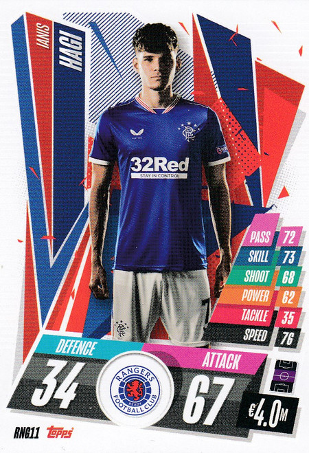 #RNG11 Ianis Hagi (Rangers FC) Match Attax Champions League 2020/21