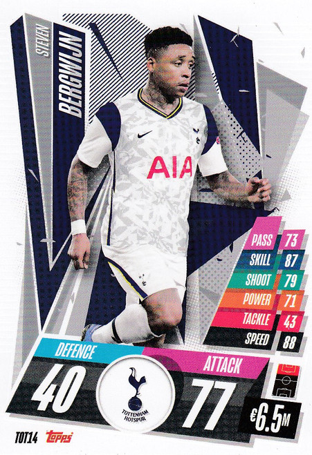 #TOT14 Steven Bergwijn (Tottenham Hotspur) Match Attax Champions League 2020/21