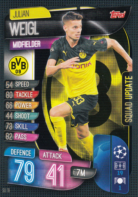 #SU18 Julian Weigl (Borussia Dortmund) Match Attax EXTRA 2019/20