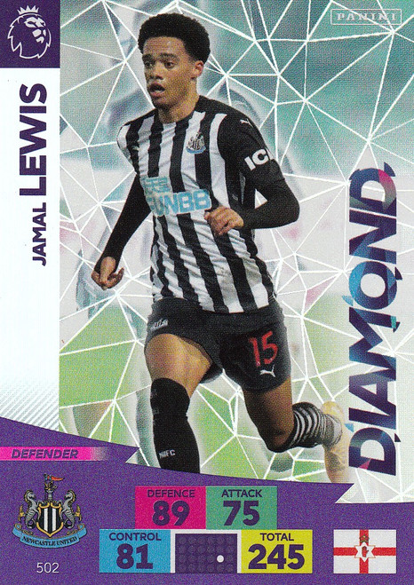 #502 Jamal Lewis (Newcastle United) Adrenalyn XL Premier League PLUS 2020/21 DIAMONDS