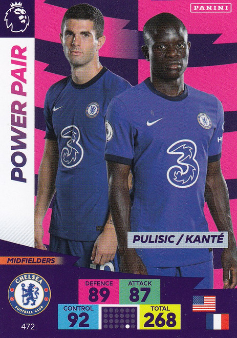 #472 Pulisic/Kante (Chelsea) Adrenalyn XL Premier League PLUS 2020/21 POWER PAIR