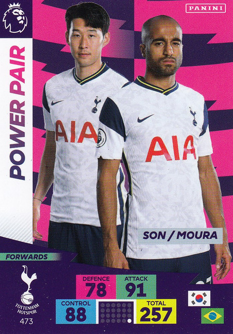 #473 Son/ Moura (Tottenham Hotspur) Adrenalyn XL Premier League PLUS 2020/21 POWER PAIRS