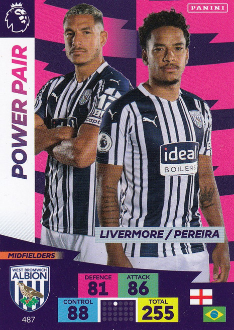 #487 Livermore/Pereira (West Brom) Adrenalyn XL Premier League PLUS 2020/21 POWER PAIR