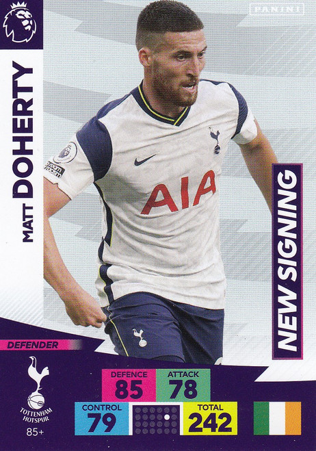 #085+ Matt Doherty (Tottenham Hotspur) Adrenalyn XL Premier League PLUS 2020/21 NEW SIGNING
