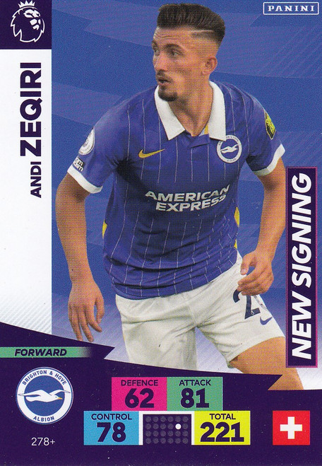 #278+ Andi Zeqiri (Brighton & HA) Adrenalyn XL Premier League PLUS 2020/21 NEW SIGNINGS