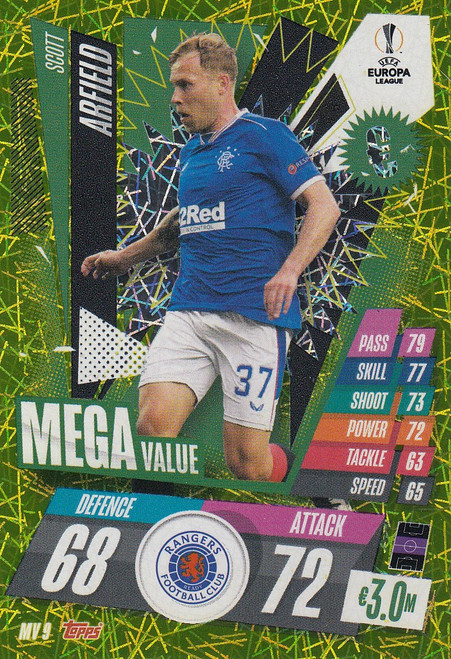 #MV9 Scott Arfield (Rangers) Match Attax EXTRA 2020/21 MEGA VALUE