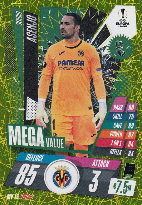 #MV13 Sergio Asenjo (Villarreal CF) Match Attax EXTRA 2020/21 MEGA VALUE