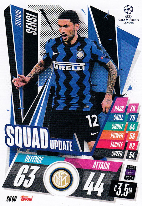 #SU60 Stefano Sensi (FC Internazionale Milano) Match Attax EXTRA 2020/21 SQUAD UPDATE